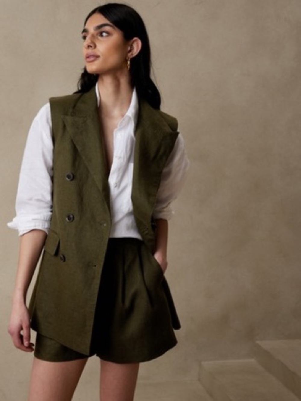 BANANA REPUBLIC | Palma linen vest | size 4